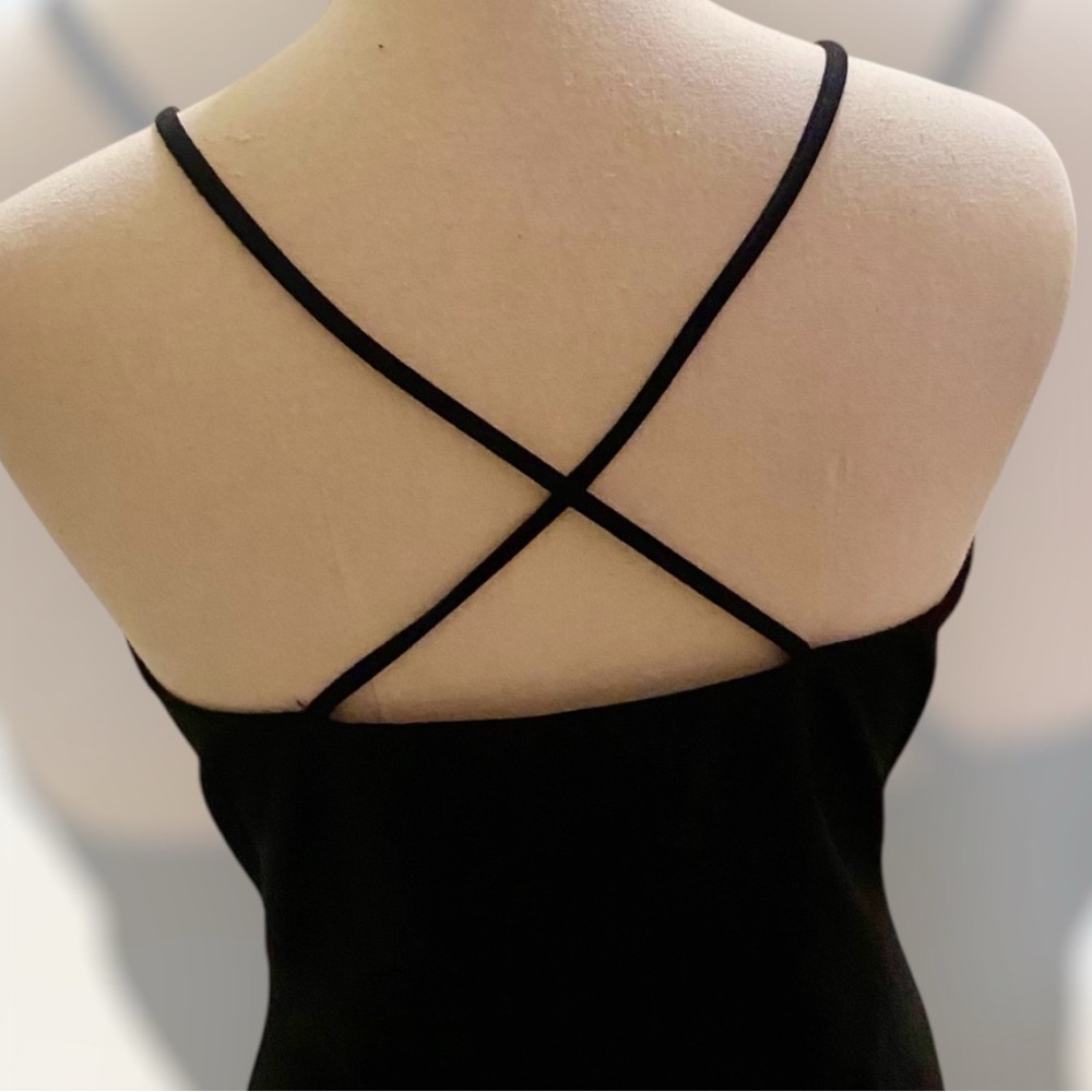 Windsor Black Slip Dress with Red Rose Embroidery - Picture 5 of 7